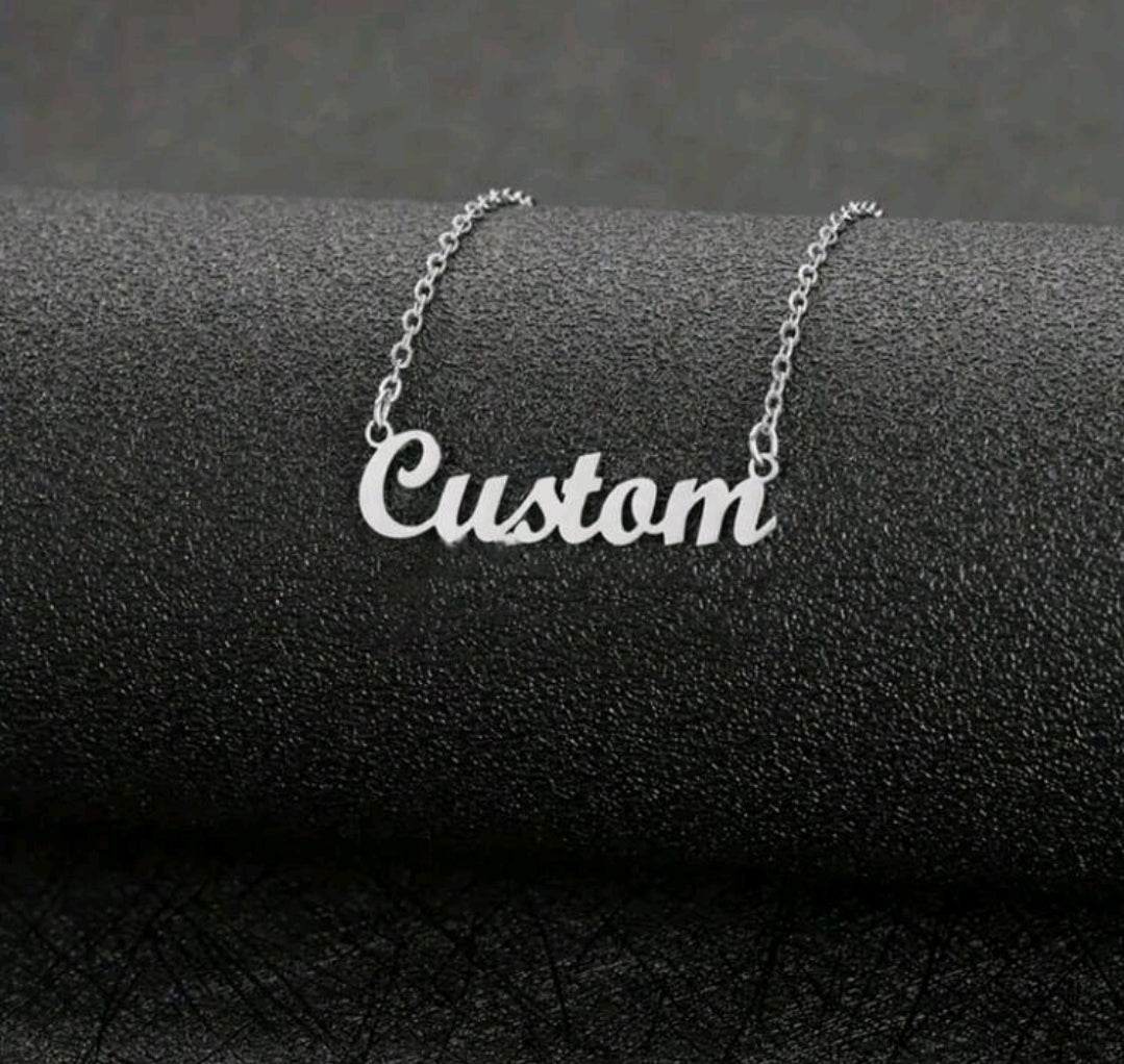 Minimalist Name Necklace. Stainless Steel.TEN (10 ) LETTER Max