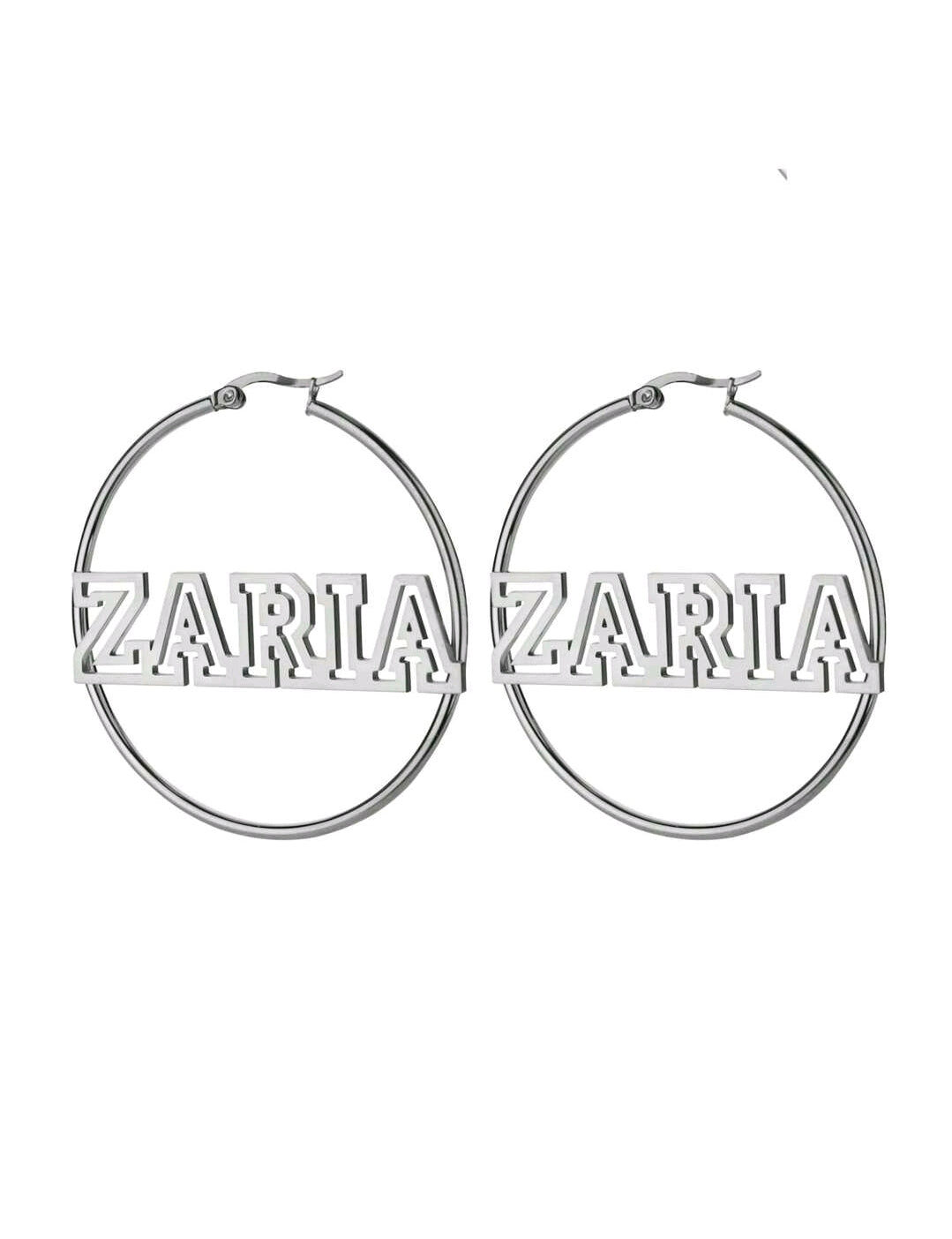 Custom Hollow, Name Hoop Earrings For Women,Girls Personalized 30-70mm Diameter Stainless Steel Earrings Minimalist Customized Earrings(MJ136)