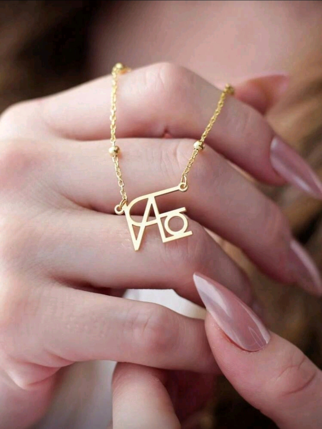 Custom Name Logo Necklace, Stainless steel MJ155 (10 letter max)