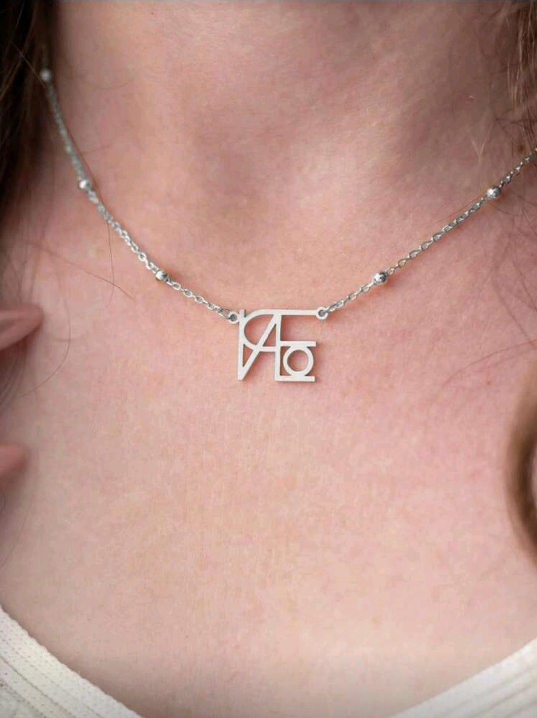 Custom Name Logo Necklace, Stainless steel MJ155 (10 letter max)
