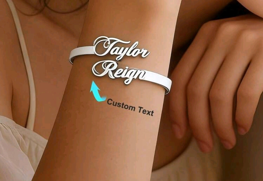 Personalized Names ,18k Gold-Plated ,Stainless Steel, bangle