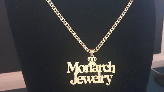 Two Names Crown Necklace, Detachable Letter Pendant , 18k Gold/S925 silver Plated Stainless Steel Necklace, With Gift Box,Custom name Stainless Steel Necklace.[MJ125]