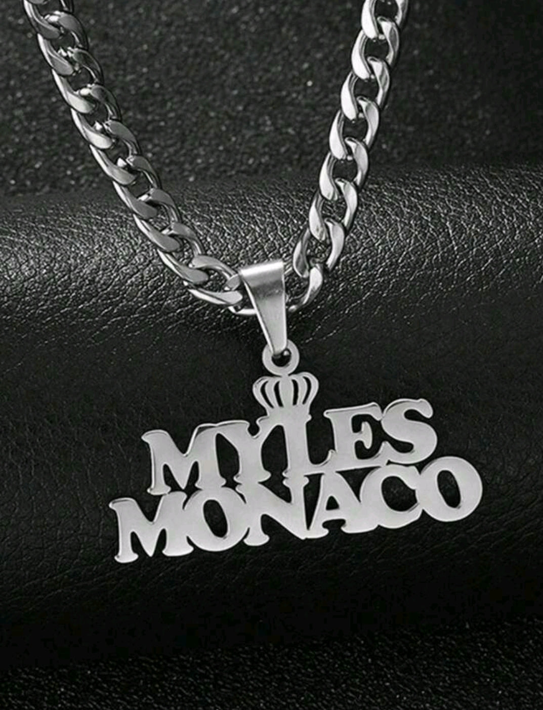 Two Names Crown Necklace, Detachable Letter Pendant , 18k Gold/S925 silver Plated Stainless Steel Necklace, With Gift Box,Custom name Stainless Steel Necklace.[MJ125]