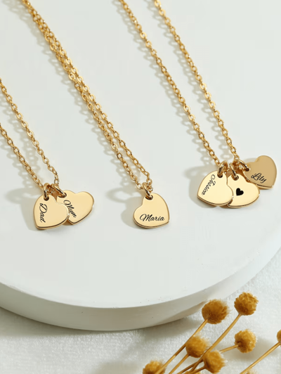 Customized Necklace Personalized Heart Pendant Engraved Name Necklace(MJ117)