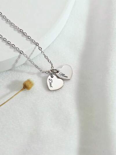 Customized Necklace Personalized Heart Pendant Engraved Name Necklace(MJ117)