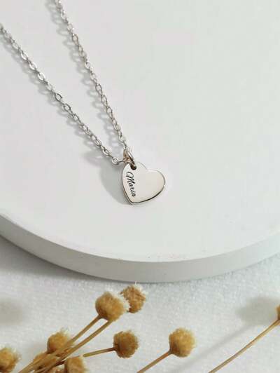 Customized Necklace Personalized Heart Pendant Engraved Name Necklace(MJ117)
