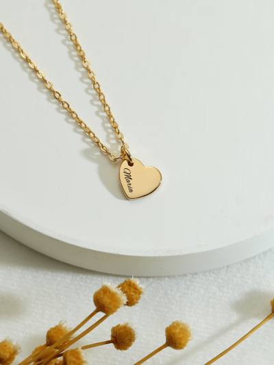 Customized Necklace Personalized Heart Pendant Engraved Name Necklace(MJ117)