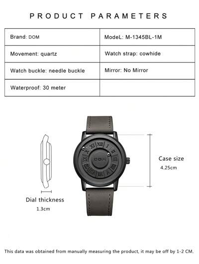 DOM-Men's  Advanced Technology Magnetic Steel Ball Watch