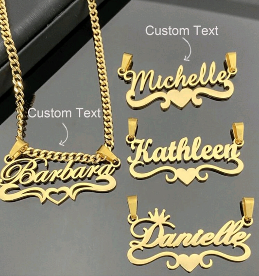 Personalized Name Necklace, 18k Gold-Plated Stainless Steel[MJ0011]