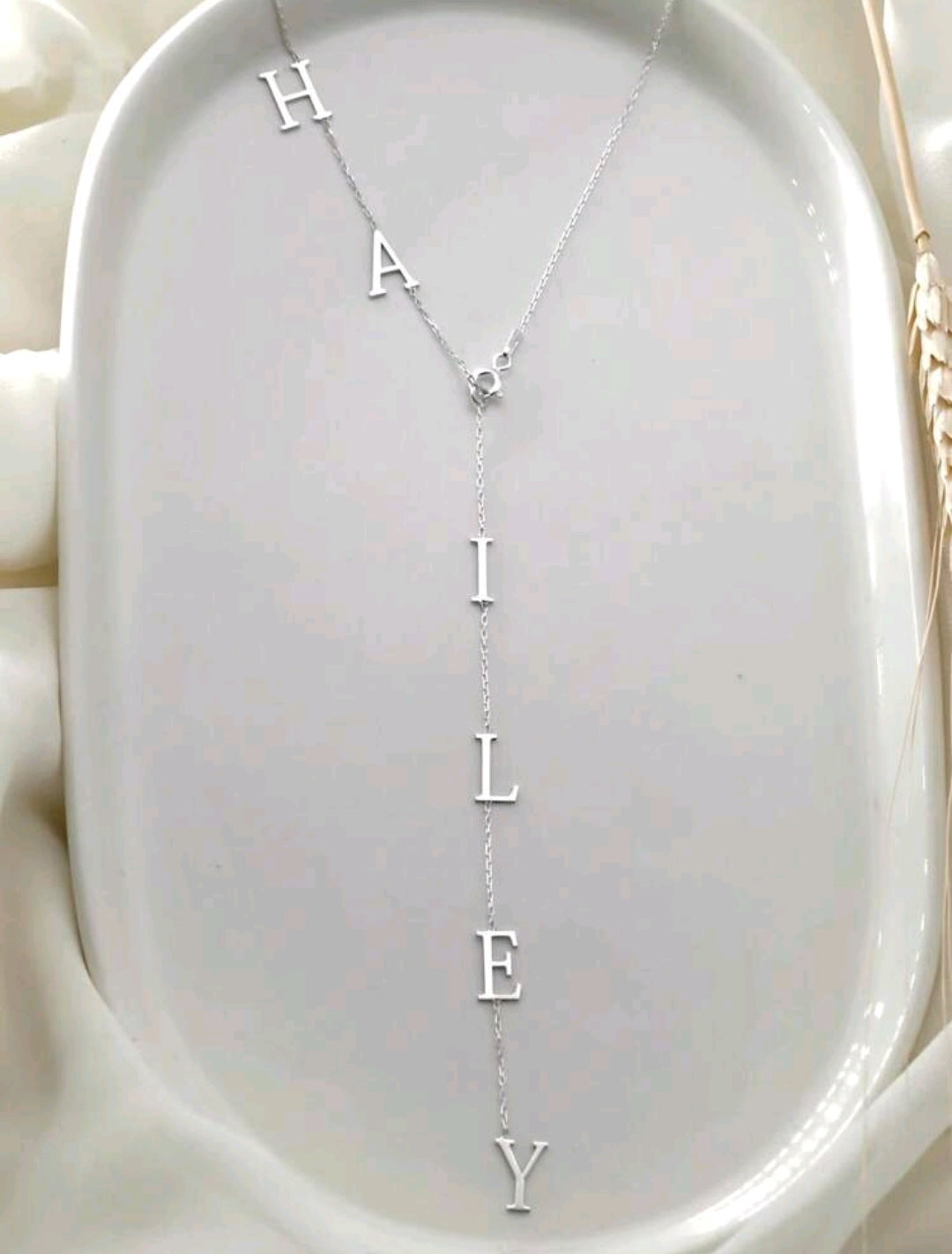 Lariat Necklace, Dainty Drop Name Necklace, Long Y Necklace[MJ007]