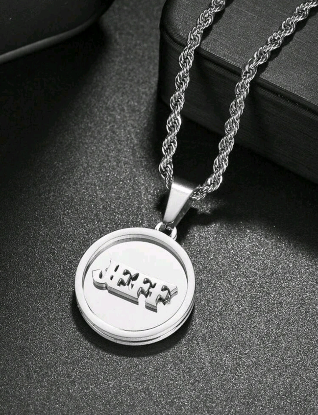 Customized Double-Layer Welded Pendant Necklace,Titanium Steel Round Brand Fried Dough Twists Chain And Square Brand Collar Chain , Plated 18k Gold Stainless Steel.[MJ026]