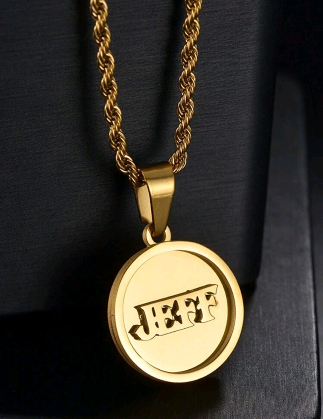 Customized Double-Layer Welded Pendant Necklace,Titanium Steel Round Brand Fried Dough Twists Chain And Square Brand Collar Chain , Plated 18k Gold Stainless Steel.[MJ026]