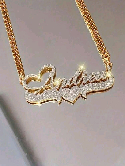 316L Stainless Steel Nameplate Necklace.[MJ035]