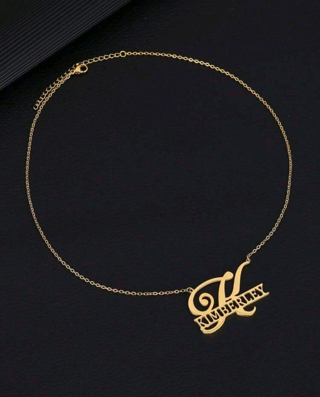 18k Gold-Plated Stainless Steel, Big name Intial necklace.[MJ046]