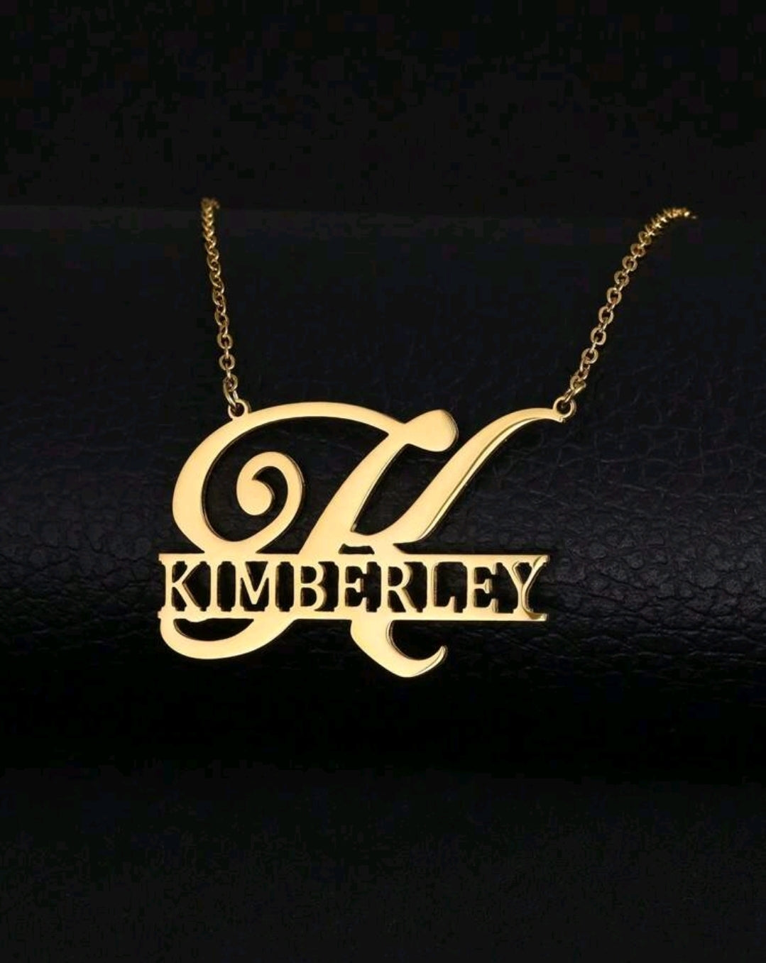 18k Gold-Plated Stainless Steel, Big name Intial necklace.[MJ046]