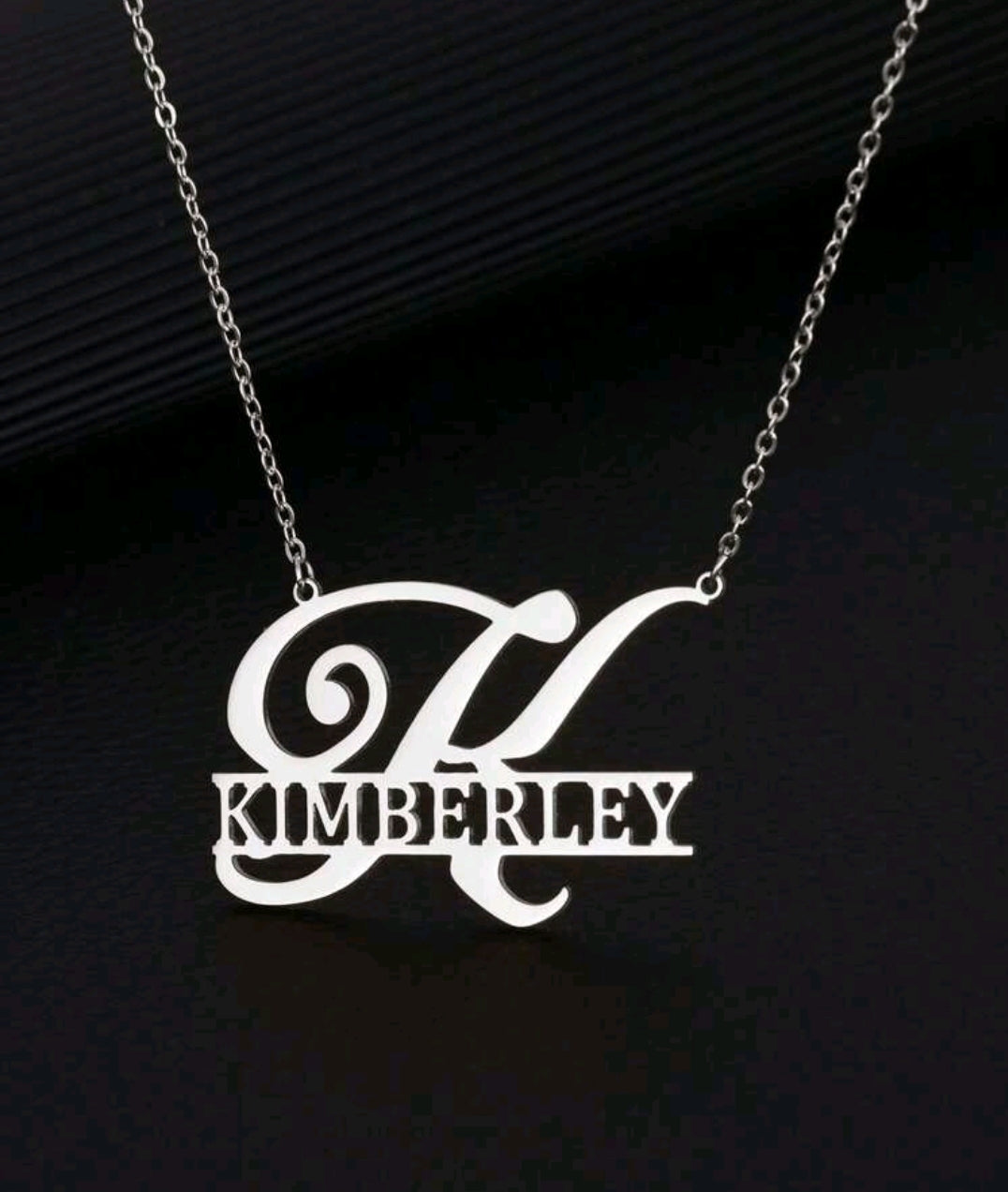 18k Gold-Plated Stainless Steel, Big name Intial necklace.[MJ046]