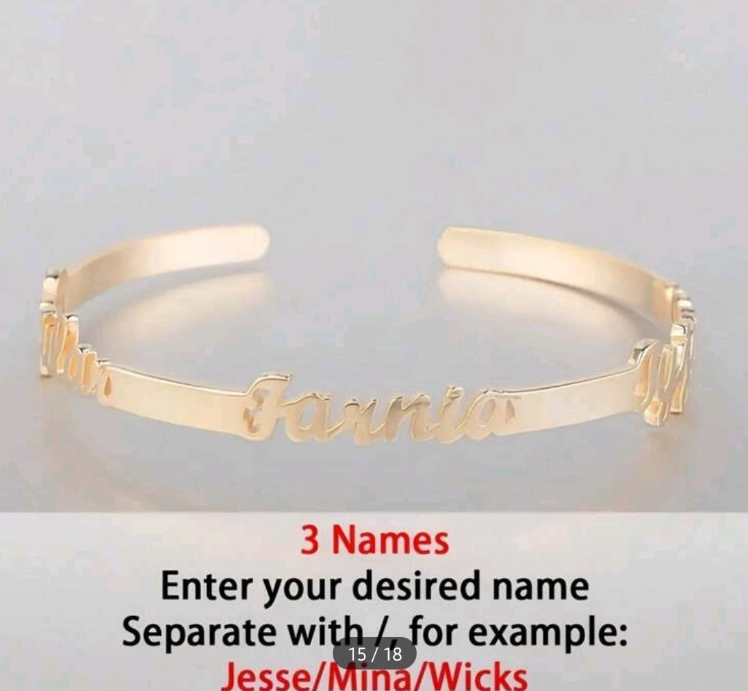 18k Gold-Plated Stainless Steel, Multiple Names bracelets.[MJ048]