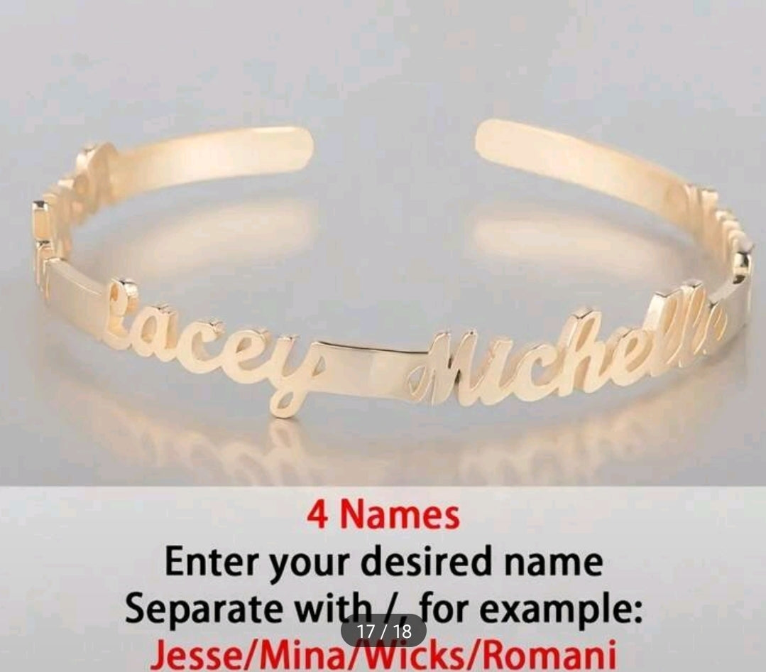 18k Gold-Plated Stainless Steel, Multiple Names bracelets.[MJ048]