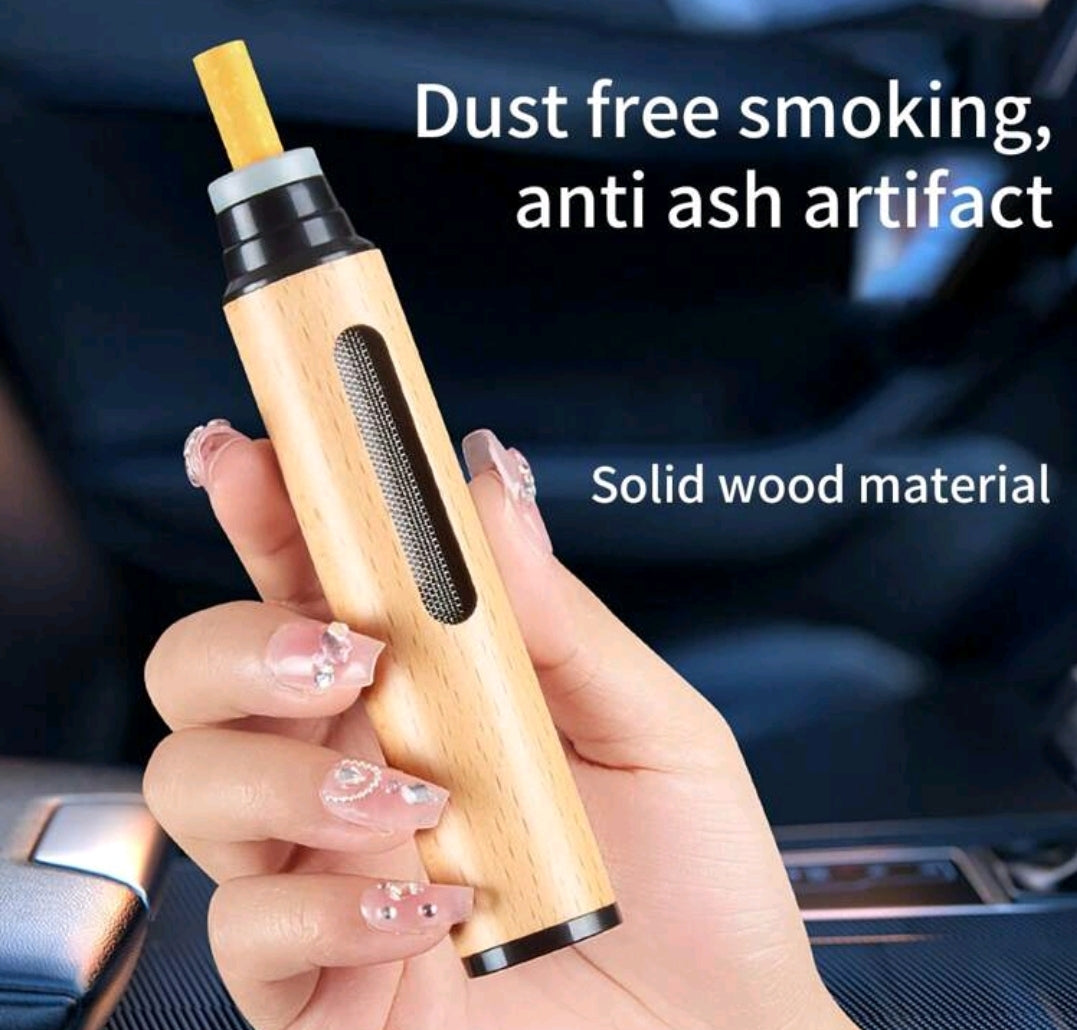 1pc Portable Mini Wooden Car Ashtray - No Ash Falling, Wooden Ashtray And Vehicle Interior Accessories Storage Box, Fit 3 Sizes, Smokeless Ashtray Suitable For Office And Car Use
