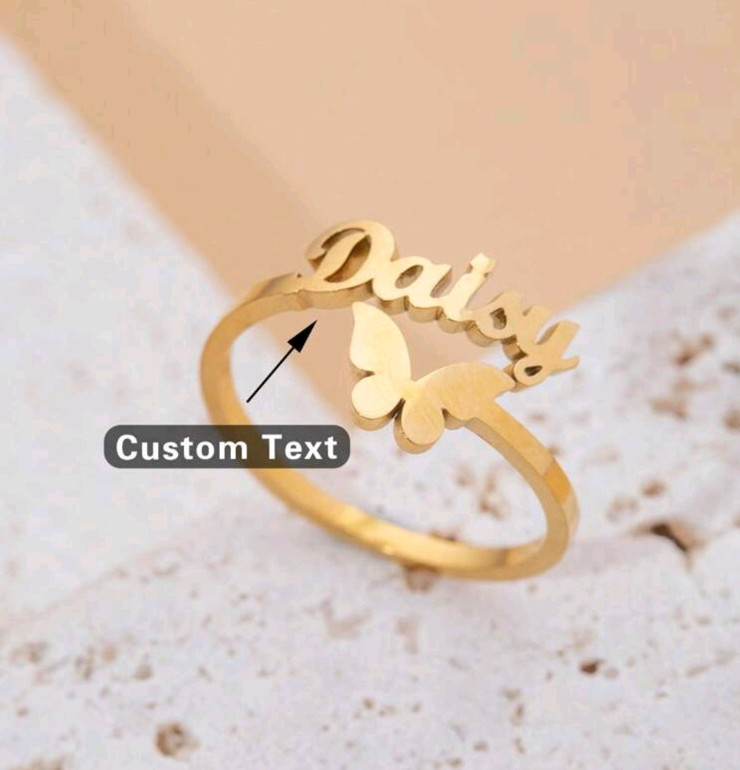 Butterfly Name Ring[MJ063]