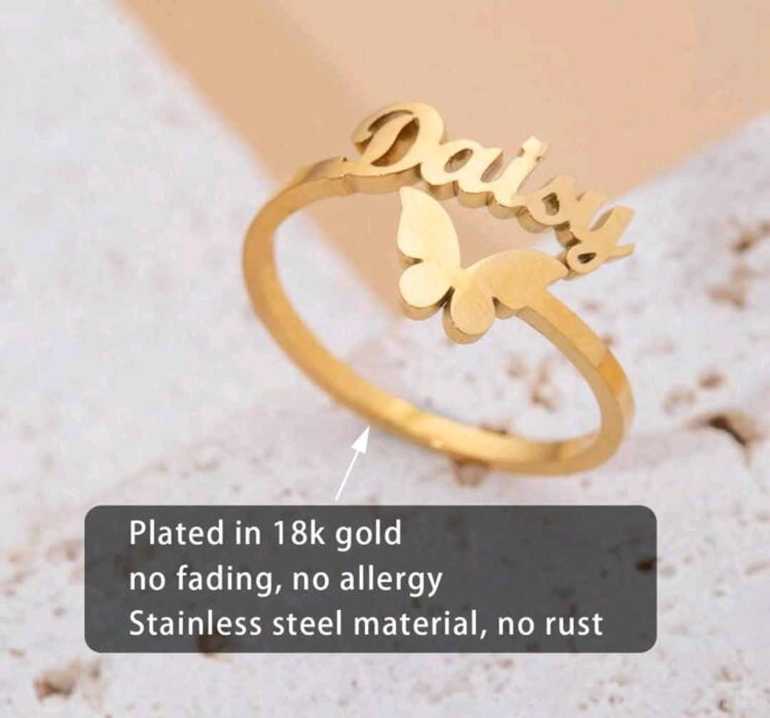 Butterfly Name Ring[MJ063]