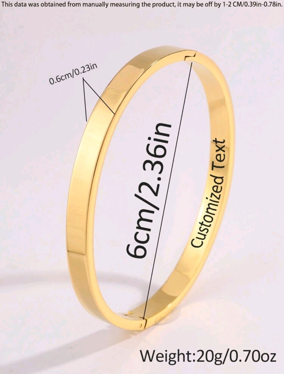 Custom Engraved Text Cuffs, 18k Gold-Plated Stainless Steel Bangles(20 character max including space)[MJ067]