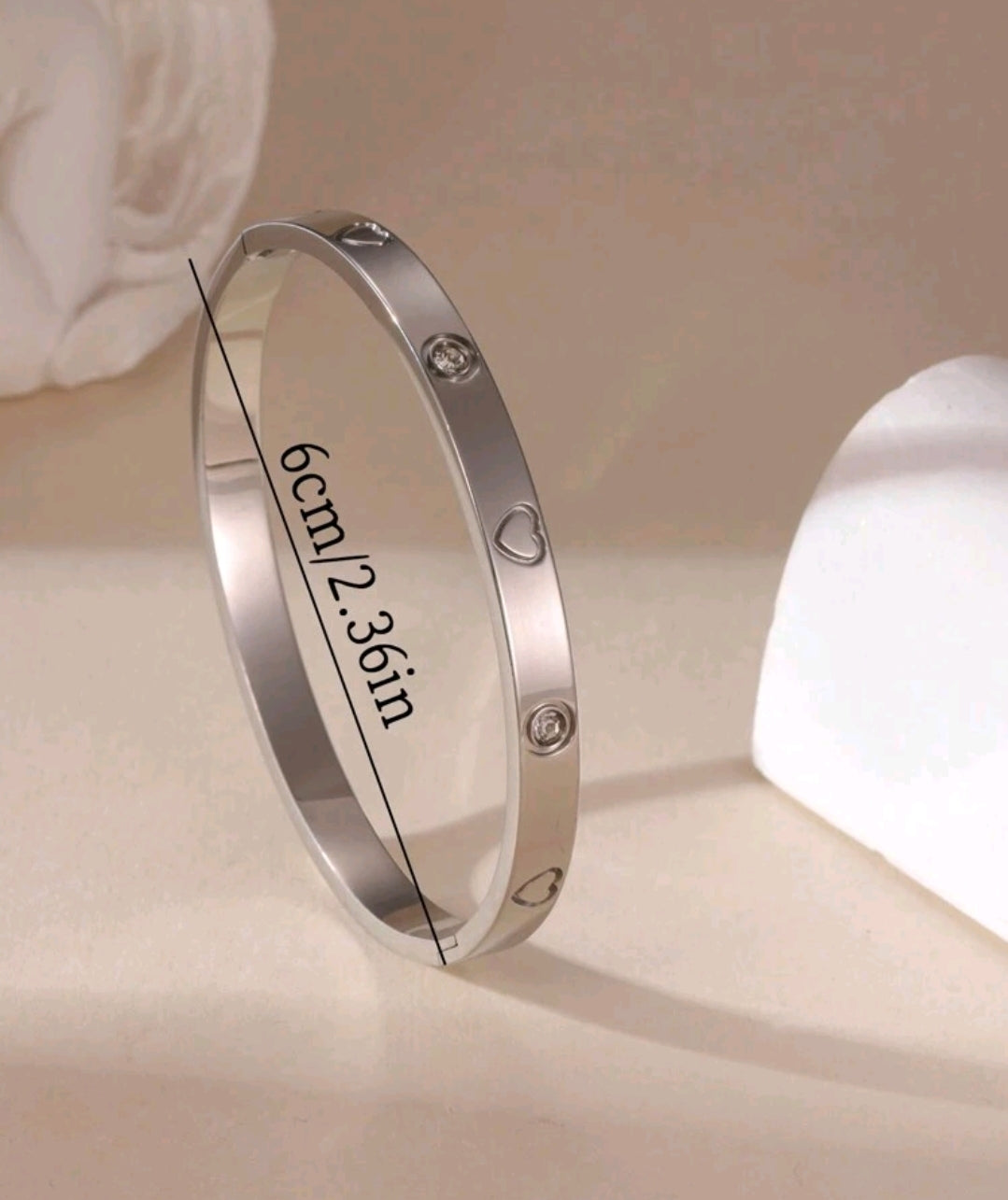 18k Stainless Steel Customizable Engraved Name Zirconia Heart Clasp Bracelet(15 characters max)[MJ065]