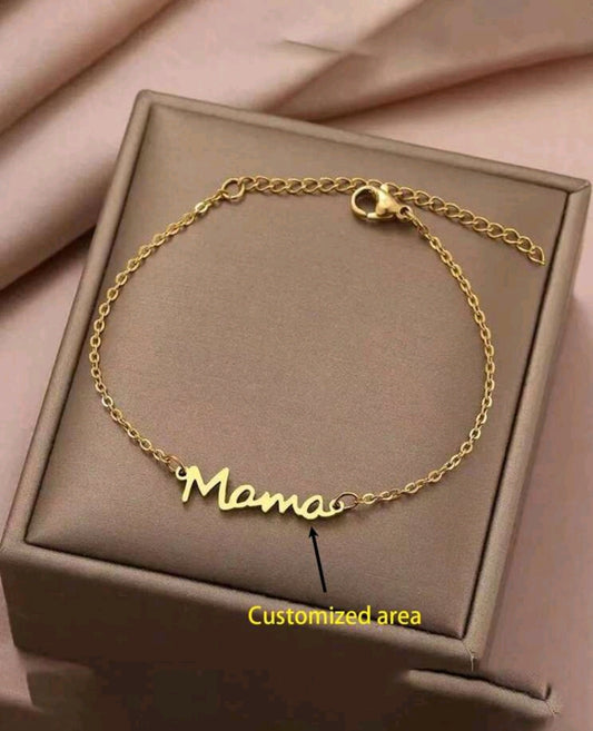 Minimalist name bracelets, stainless steel. TEN (10 ) LETTER MAX.[MJ078]