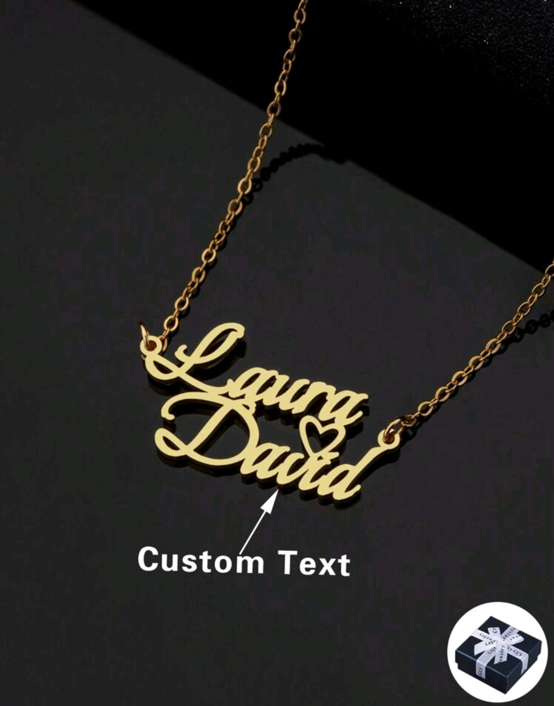 Couples Name Necklace. Stainless steel[MJ079]