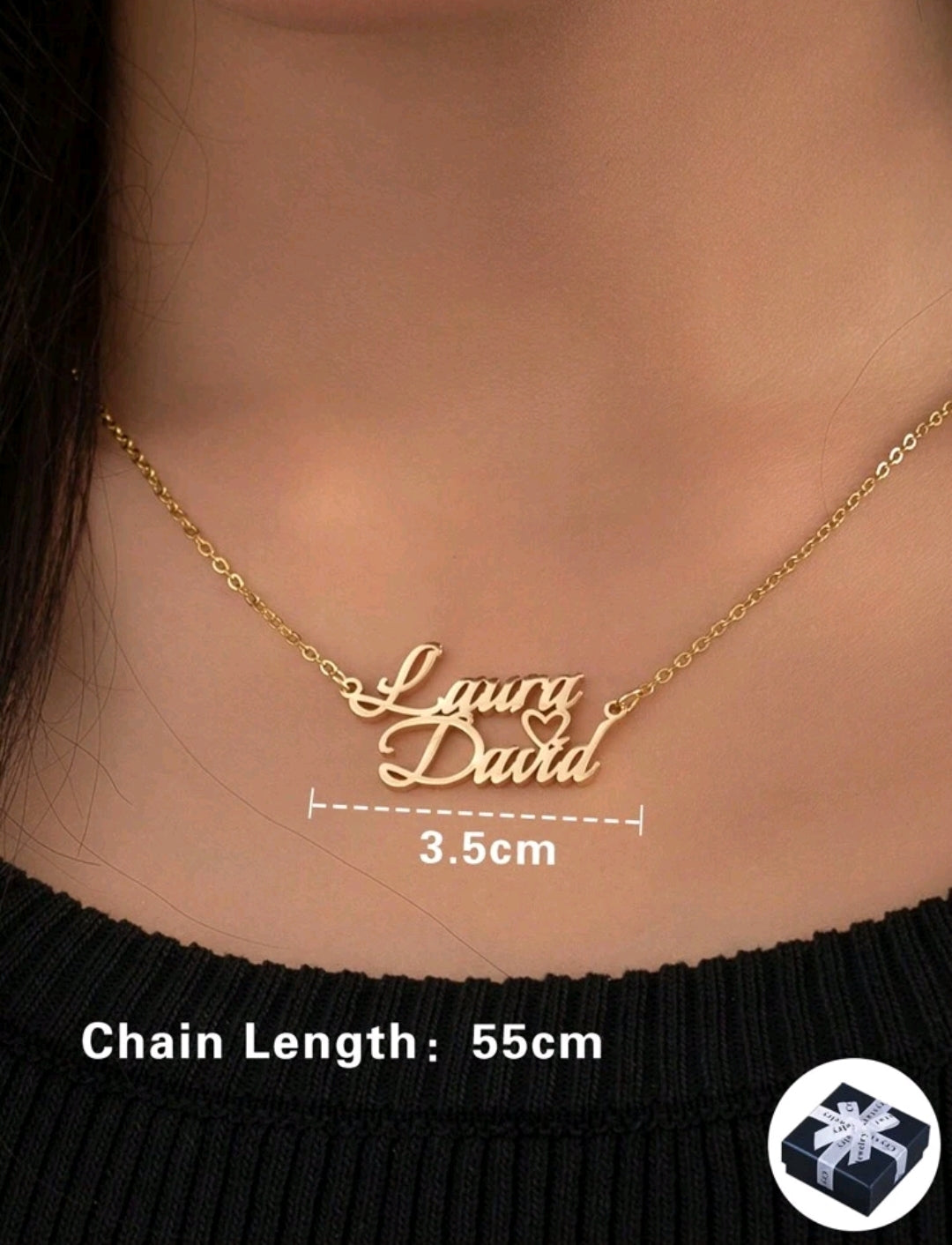 Couples Name Necklace. Stainless steel[MJ079]