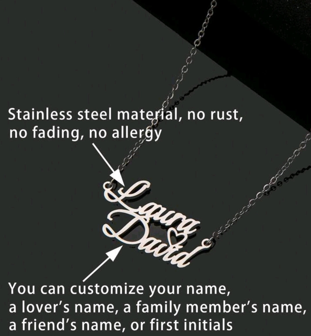 Couples Name Necklace. Stainless steel[MJ079]
