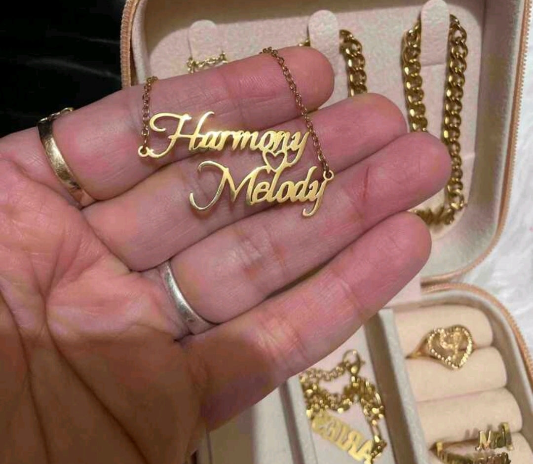 Couples Name Necklace. Stainless steel[MJ079]