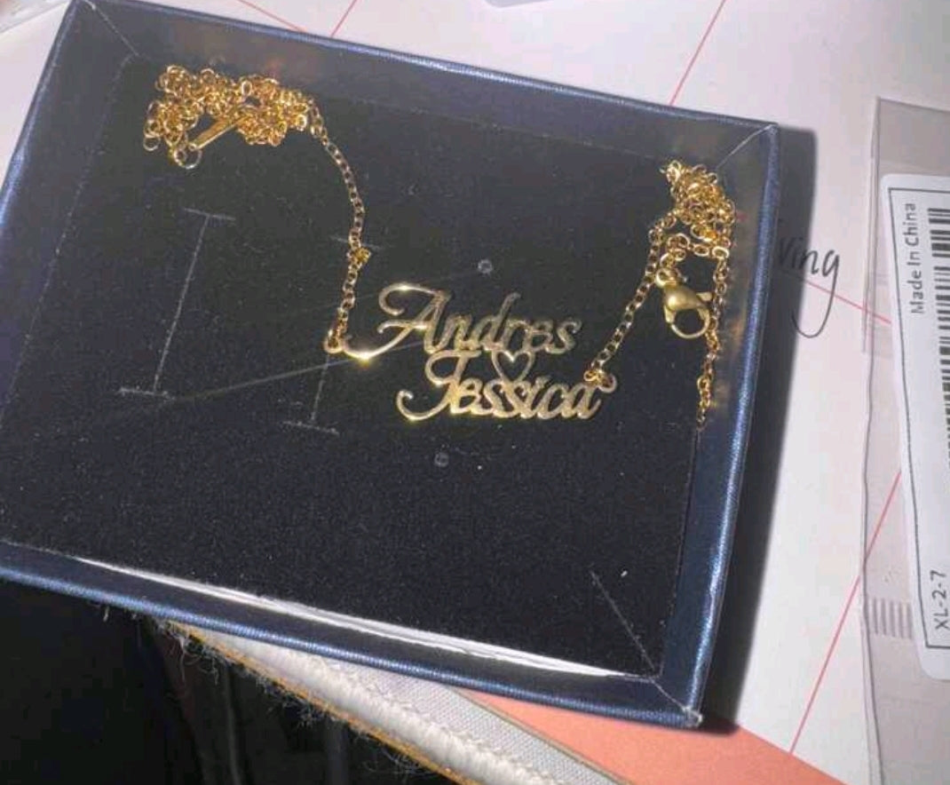 Couples Name Necklace. Stainless steel[MJ079]