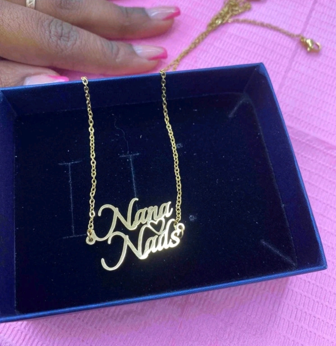 Couples Name Necklace. Stainless steel[MJ079]