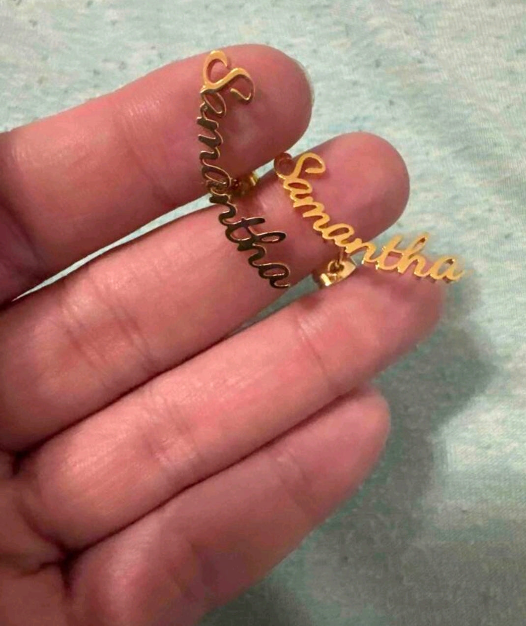 Personalized stopper back earrings. Stainless steel.[MJ081],Fonts view available in photos .