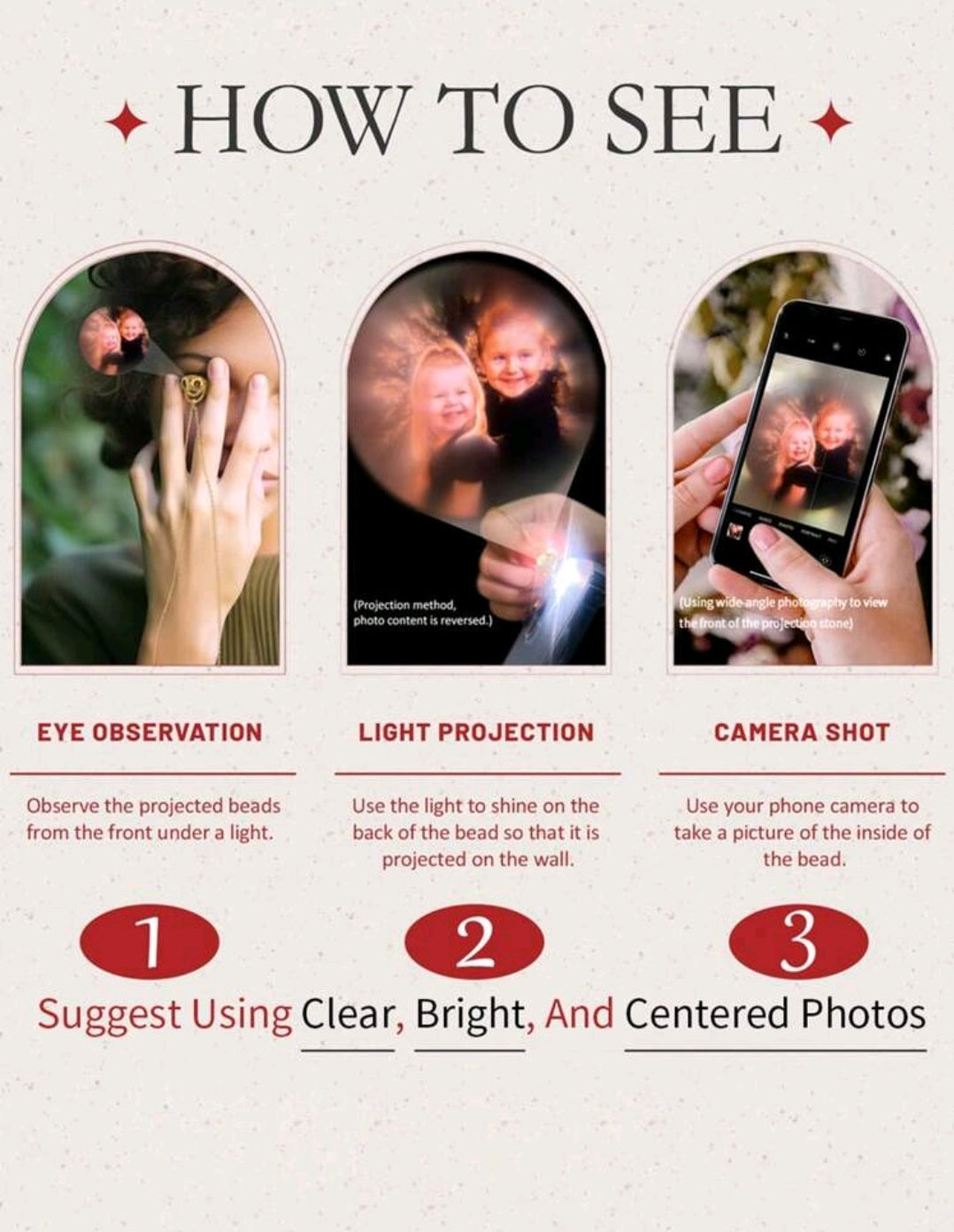 Customized Projection Necklace, Personalized Heart-Shaped Projection Photo Necklace, Rhinestone-Encrusted Heart Necklace[MJ088]