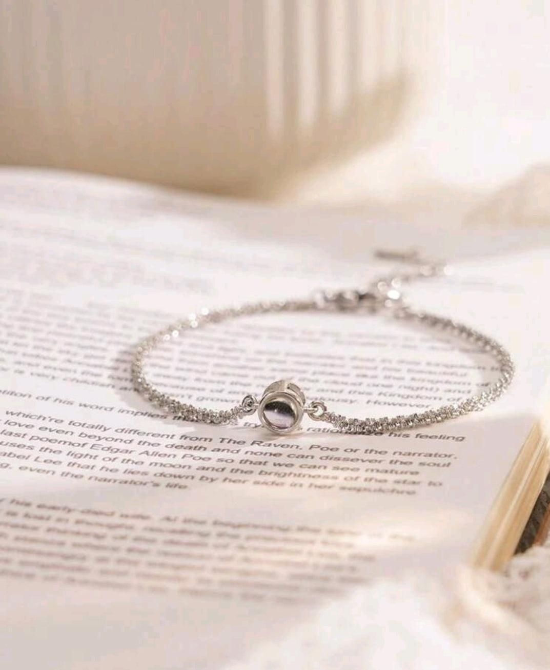 Shimmering Photo Projection Bracelet, Customized Color Photo Projection Bracelet, Persnalized Circular[MJ089]