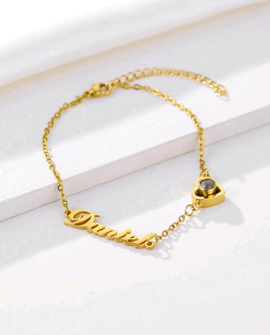 Personalized Stainless Steel, Custom Name And Photo Projection Bracelet.[MJ091]