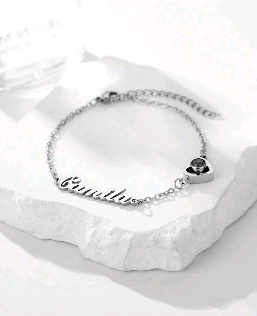 Personalized Stainless Steel, Custom Name And Photo Projection Bracelet.[MJ091]