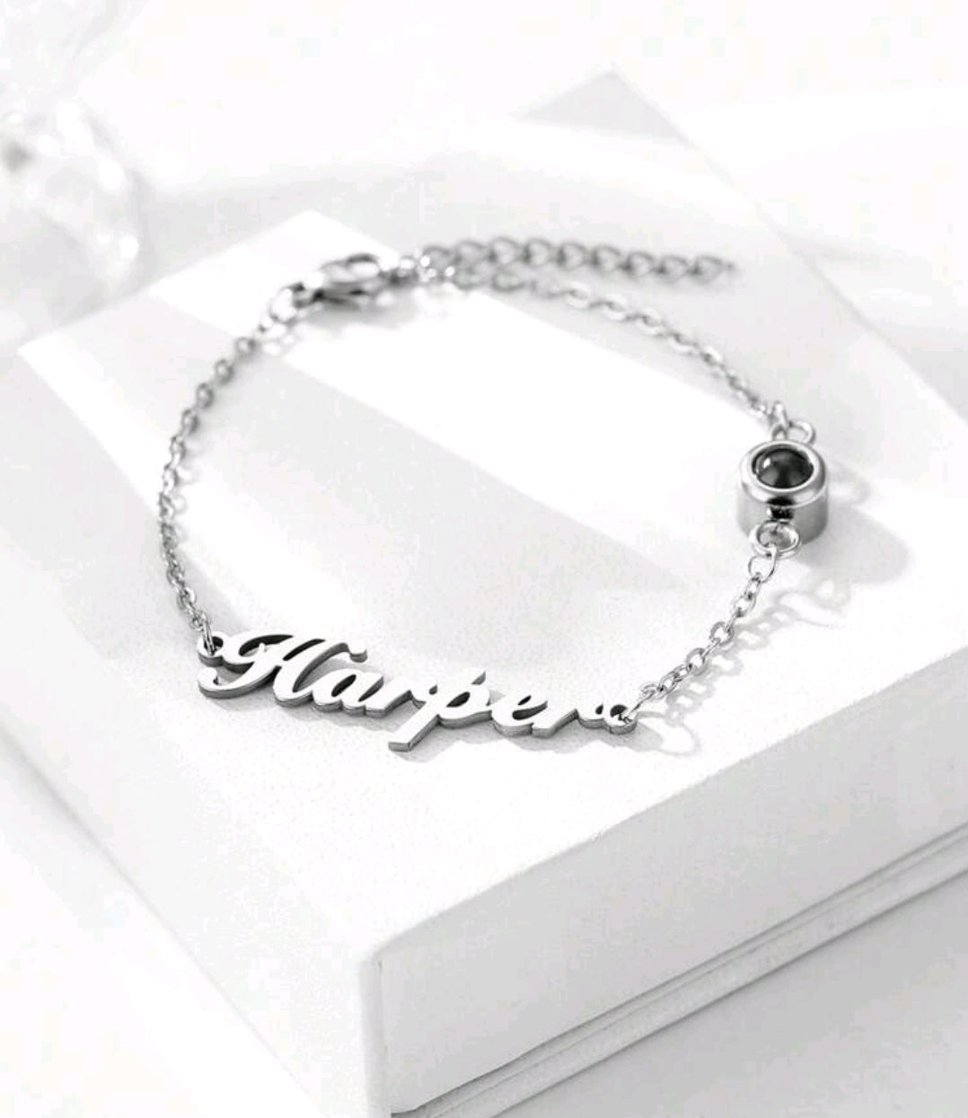 Personalized Stainless Steel, Custom Name And Photo Projection Bracelet.[MJ091]