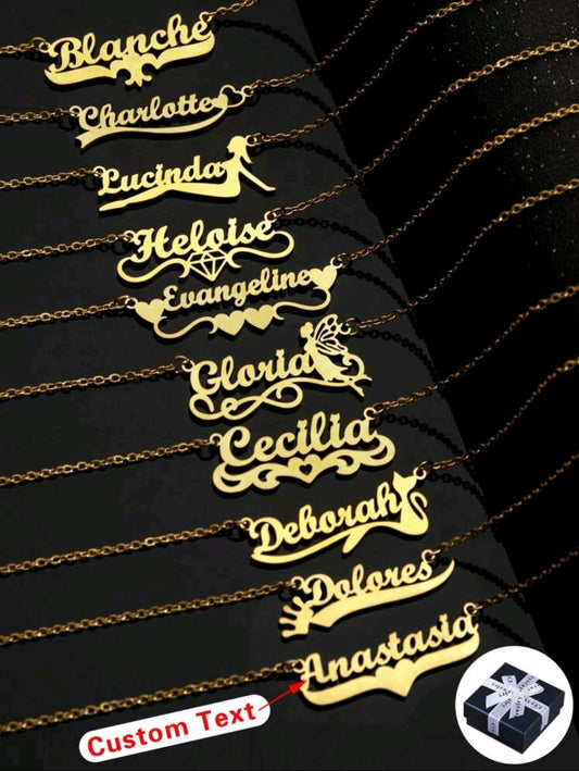 18k gold plated ,Stainless steel Necklaces, (MJ095)10 letter max