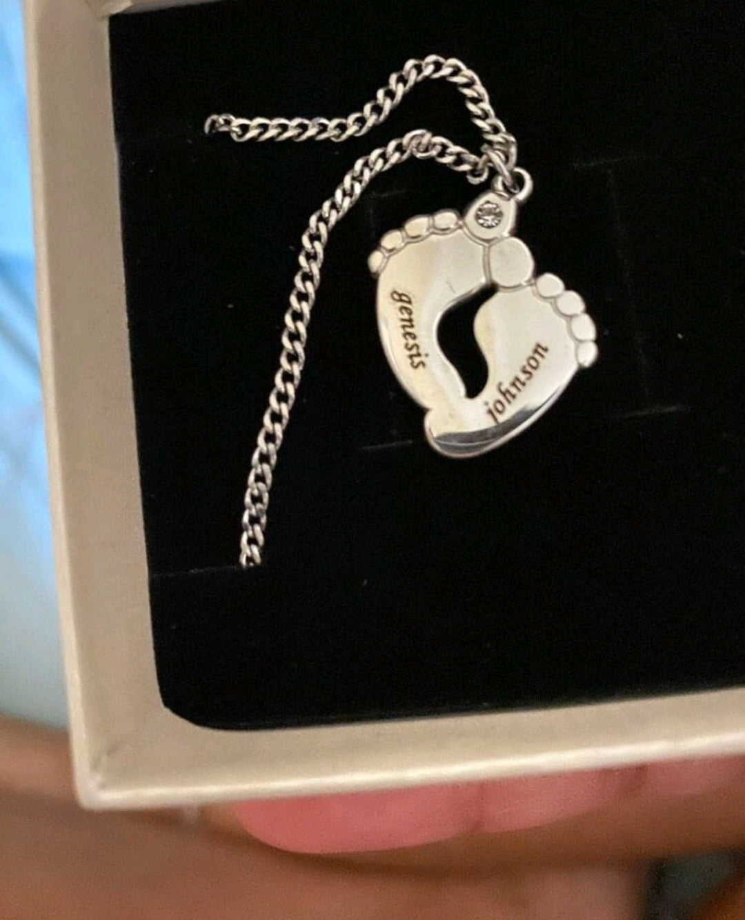 Baby feet,Zirconia, Nameplate Stainless Steel  Engraved, Vintage O6 Link (MJ099)10 letters and / or numbers per feet