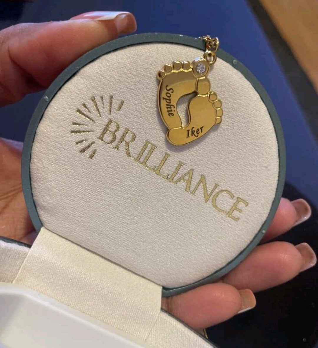 Baby feet,Zirconia, Nameplate Stainless Steel  Engraved, Vintage O6 Link (MJ099)10 letters and / or numbers per feet