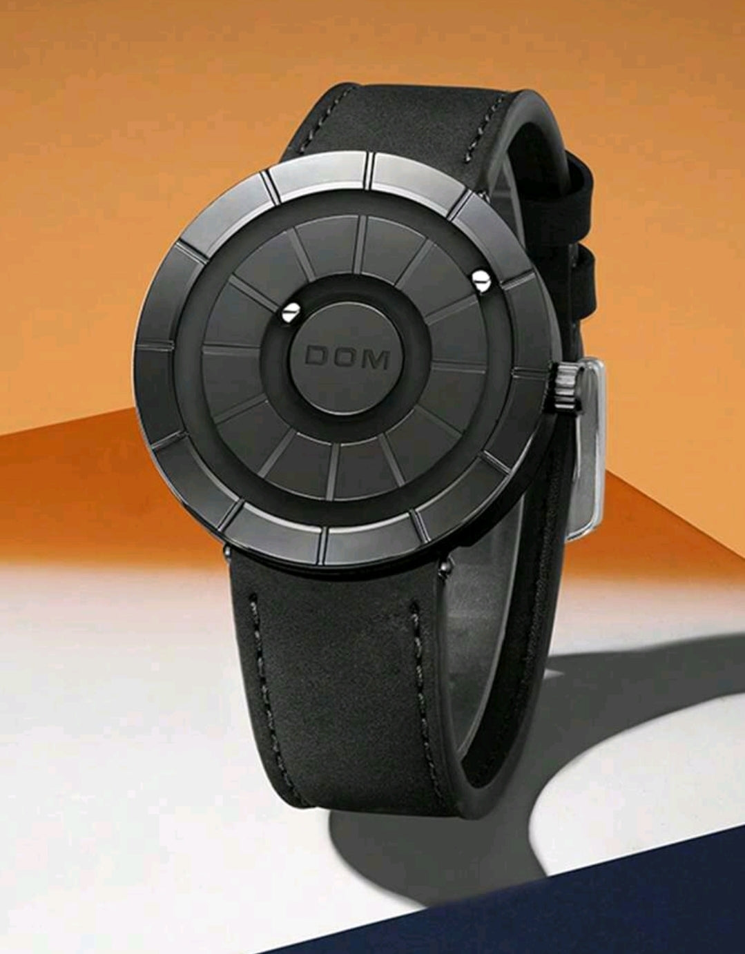 DOM Men's Watch, Advanced Technology Mirrorless Magnetic Leather Band Waterproof Casual Wristwatch, 30M Water Resistant