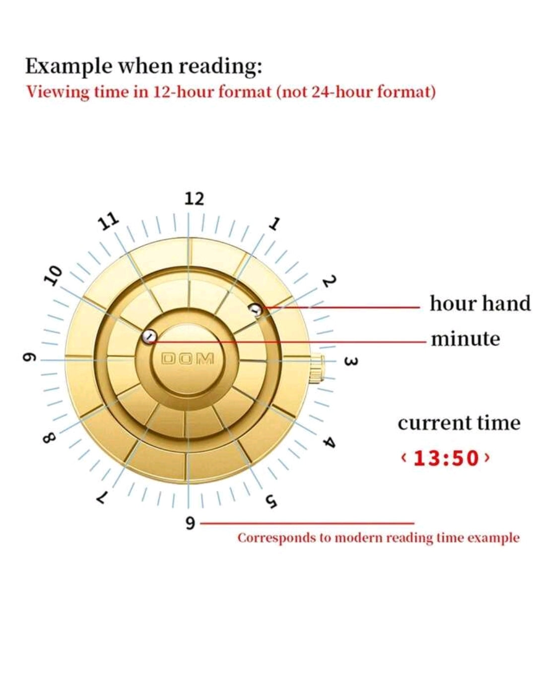 DOM Men's Watch, Advanced Technology Mirrorless Magnetic Leather Band Waterproof Casual Wristwatch, 30M Water Resistant