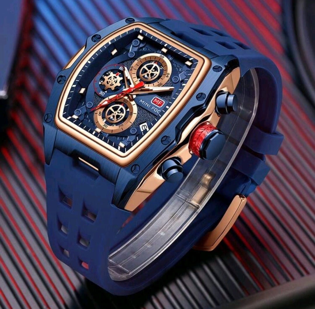 MF MINI FOCUS Men Watches Unique Casual Wrist Watches (Chronograph/Waterproof/Luminous/Calendar) Silicon Band Fashion Watches For Men