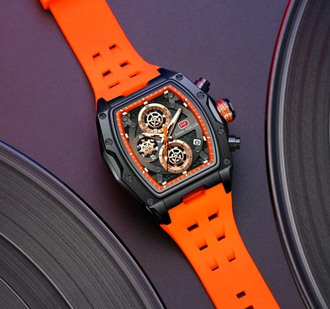 MF MINI FOCUS Men Watches Unique Casual Wrist Watches (Chronograph/Waterproof/Luminous/Calendar) Silicon Band Fashion Watches For Men