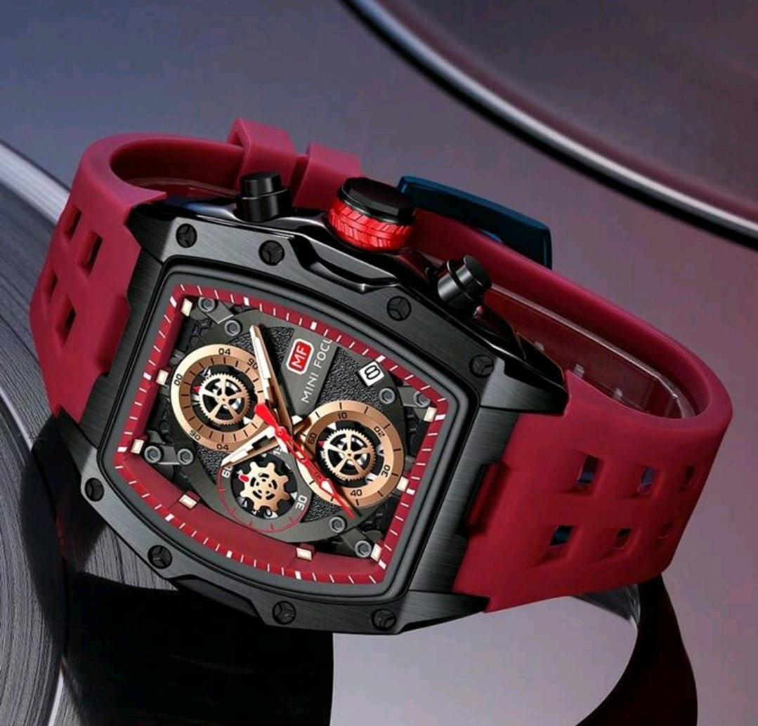 MF MINI FOCUS Men Watches Unique Casual Wrist Watches (Chronograph/Waterproof/Luminous/Calendar) Silicon Band Fashion Watches For Men