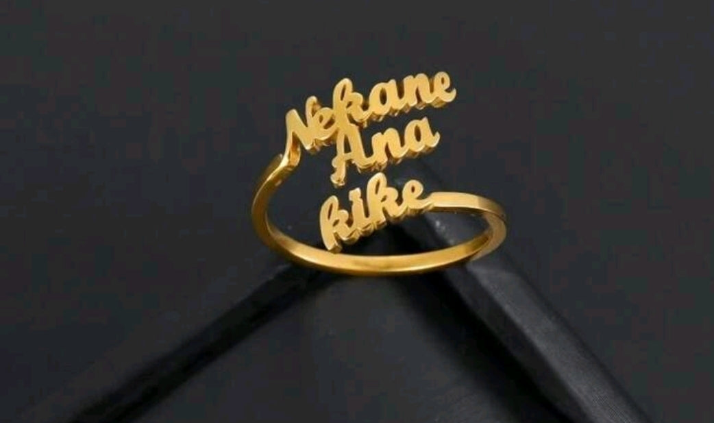 Custom 1-4 Names Ring,Stainless Steel, Adjustable Size