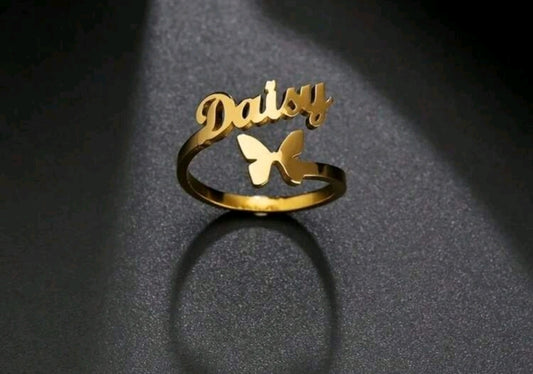 Custom 1-4 Names Ring,Stainless Steel, Adjustable Size